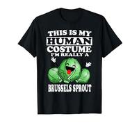 This Is My Human Costume I'm Really A Brussels Sprout Vegan T-Shirt, Men, Black, XX-Large