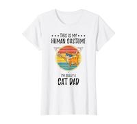This is My Human Costume Im Really A Cat Dad Value Graphic T-Shirt, Women, White, S