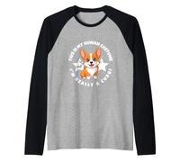 This is My Human Costume I'm Really A Corgi Raglan Baseball Tee