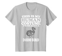 This is My Human Costume I'm Really A Dodo Bird T-Shirt, Youth, Silver Grey, Large