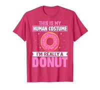 This is My Human Costume I'm Really a Donut T-Shirt, Men, Red Heather, 3X-Large