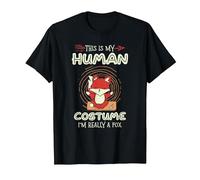 This is My Human Costume I'm Really A Fox Lover T-Shirt, Men, Black, Large