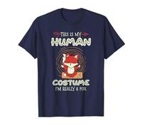 This is My Human Costume I'm Really A Fox Lover T-Shirt, Men, Navy Blue, Large