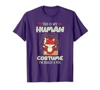 This is My Human Costume I'm Really A Fox Lover T-Shirt, Men, Purple, 3X-Large