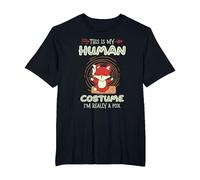 This is My Human Costume I'm Really A Fox Lover T-Shirt, Men's Big and Tall, Black, 5X Tall