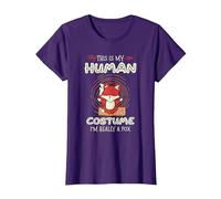 This is My Human Costume I'm Really A Fox Lover T-Shirt, Women, Purple, 3X-Large