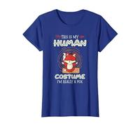 This is My Human Costume I'm Really A Fox Lover T-Shirt, Women, Royal Blue, Medium