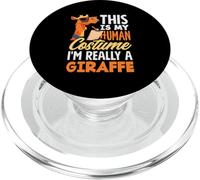 This Is My Human Costume Im Really A Giraffe Funny Halloween PopSockets PopGrip for MagSafe