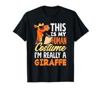 This is My Human Costume Im Really A Giraffe Funny Halloween T-Shirt