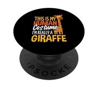 This Is My Human Costume Im Really A Giraffe Halloween PopSockets Adhesive PopGrip