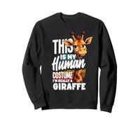 This Is My Human Costume Im Really A Giraffe Halloween Sweatshirt