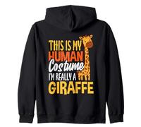 This Is My Human Costume Im Really A Giraffe Halloween Zip Hoodie