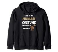 This Is My Human Costume I'm Really A Minotaur Minos T-Shirt Zip Hoodie