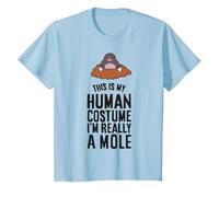 This is My Human Costume I'm Really A Mole T-Shirt, Youth, Baby Blue, Medium