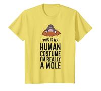 This is My Human Costume I'm Really A Mole T-Shirt, Youth, Lemon Yellow, Large