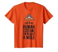 This is My Human Costume I'm Really A Mole T-Shirt, Youth, Orange, Medium