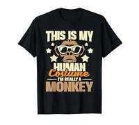 This is My Human Costume I'm Really A Monkey - Zoo Animal T-Shirt, Men, Black, 3X-Large