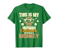 This is My Human Costume I'm Really A Monkey - Zoo Animal T-Shirt, Men, Kelly Green, 3X-Large