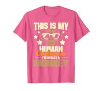 This is My Human Costume I'm Really A Monkey - Zoo Animal T-Shirt, Men, Pink Heather, XX-Large