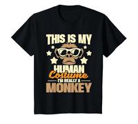 This is My Human Costume I'm Really A Monkey - Zoo Animal T-Shirt, Youth, Black, Small