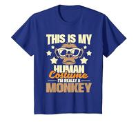 This is My Human Costume I'm Really A Monkey - Zoo Animal T-Shirt, Youth, Royal Blue, 2T