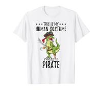 This is My Human Costume Im Really A Pirate Value Graphic T-Shirt, Men, White, XL