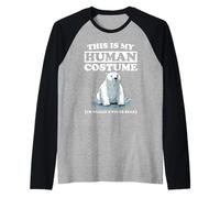 This is My Human Costume I'm Really A Polar Bear Halloween Raglan Baseball Tee