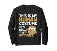 This is My Human Costume I'm Really A Potato Funny Halloween Long Sleeve T-Shirt