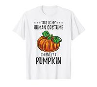 This is My Human Costume Im Really A Pumpkin Halloween Value Graphic T-Shirt, Men, White, M