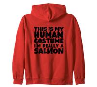 This Is My Human Costume I'm Really A Salmon Zip Hoodie