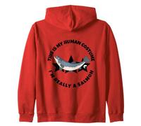 This Is My Human Costume I'm Really A Salmon Zip Hoodie