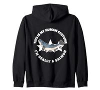 This Is My Human Costume I'm Really A Salmon Zip Hoodie