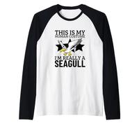 This is My Human Costume I'm Really A Seagull Raglan Baseball Tee