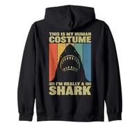 This Is My Human Costume I'm Really A Shark Funny Zip Hoodie