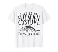 This is My Human Costume I'm Really a Shark Shirt Value Graphic T-Shirt, Men, White, M