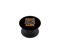 This Is My Human Costume I'm Really An Alien Funny Halloween PopSockets Adhesive PopGrip