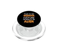 This Is My Human Costume I'm Really An Alien Funny Halloween PopSockets PopGrip for MagSafe