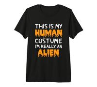 This is My Human Costume I'm Really an Alien Funny Halloween Premium T-Shirt