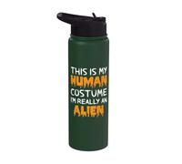 This is My Human Costume I'm Really an Alien Funny Halloween Stainless Steel Insulated Water Bottle