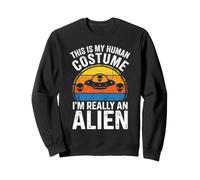 This Is My Human Costume Im Really An Alien Funny Halloween Sweatshirt