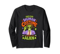 This is My Human Costume I'm Really an Alien Funny Retro Long Sleeve T-Shirt