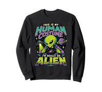 This Is My Human Costume I'm Really An Alien Funny Vintage Sweatshirt