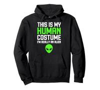 This Is My Human Costume I'm Really An Alien Halloween Kids Pullover Hoodie