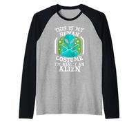 This is My Human Costume I'm Really an Alien Raglan Baseball Tee