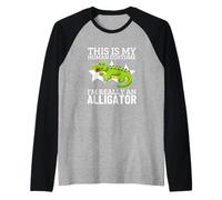 This is My Human Costume I'm Really an Alligator Raglan Baseball Tee
