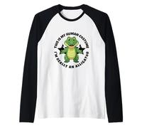 This is My Human Costume I'm Really an Alligator Raglan Baseball Tee