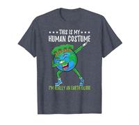 This is My Human Costume Im Really an Earth Globe T-Shirt, Men, Heather Blue, 6X-Large