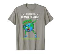 This is My Human Costume Im Really an Earth Globe T-Shirt, Men, Slate Grey, Large