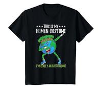 This is My Human Costume Im Really an Earth Globe T-Shirt, Youth, Black, Small