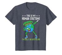 This is My Human Costume Im Really an Earth Globe T-Shirt, Youth, Heather Blue, 4T